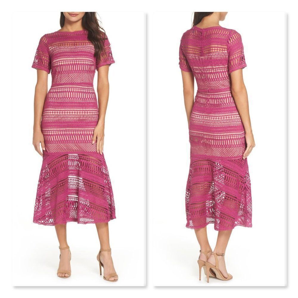 Chelsea28 Lace Trumpet Midi Dress sz Small